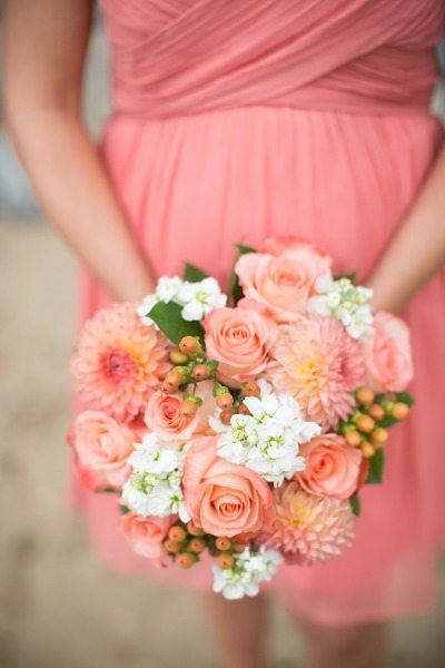 coral wedding flower